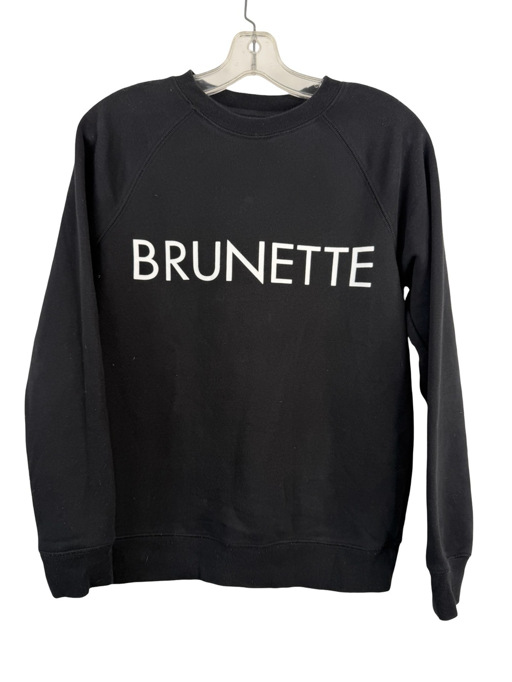 Brunette The Label “BRUNETTE” Crewneck Sweatshirt Black Oversized XS/S - Picture 2 of 9